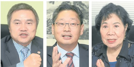 吴政平（左起） 、李中平与李云祯对马中实现梦想发表精辟的看法。