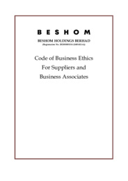 Code of Business Ethics for Suppliers and Business Associates