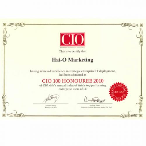 CIO 100 Honouree Award 2010