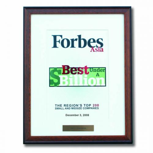 Forbes Asia's "Best Under A Billion" Award